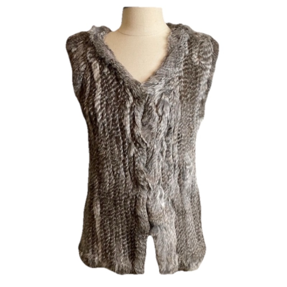 Love Token Genuine Suede & Rabbit Fur Vest XS